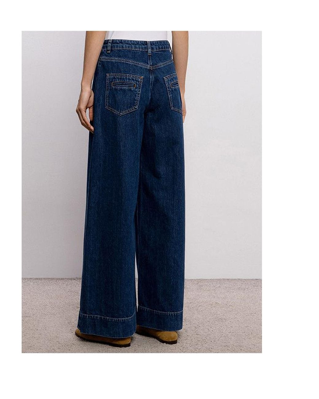 Twinset Blue High-Waisted Wide-Leg Jeans