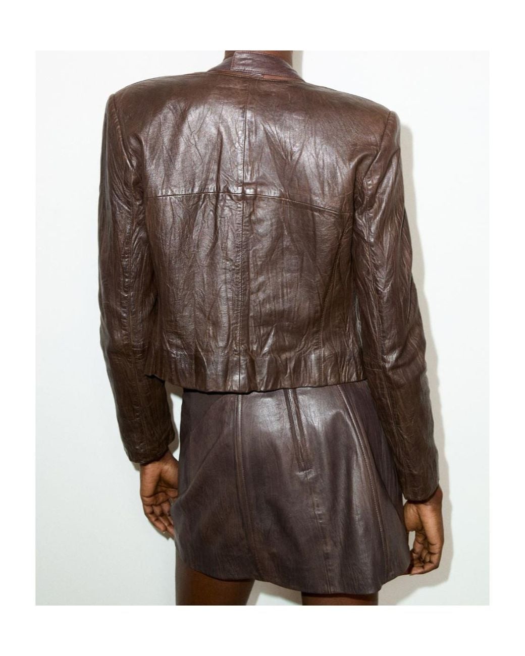 MAX&Co. Brown Leather Jacket Sami Miro Co.Llaboration