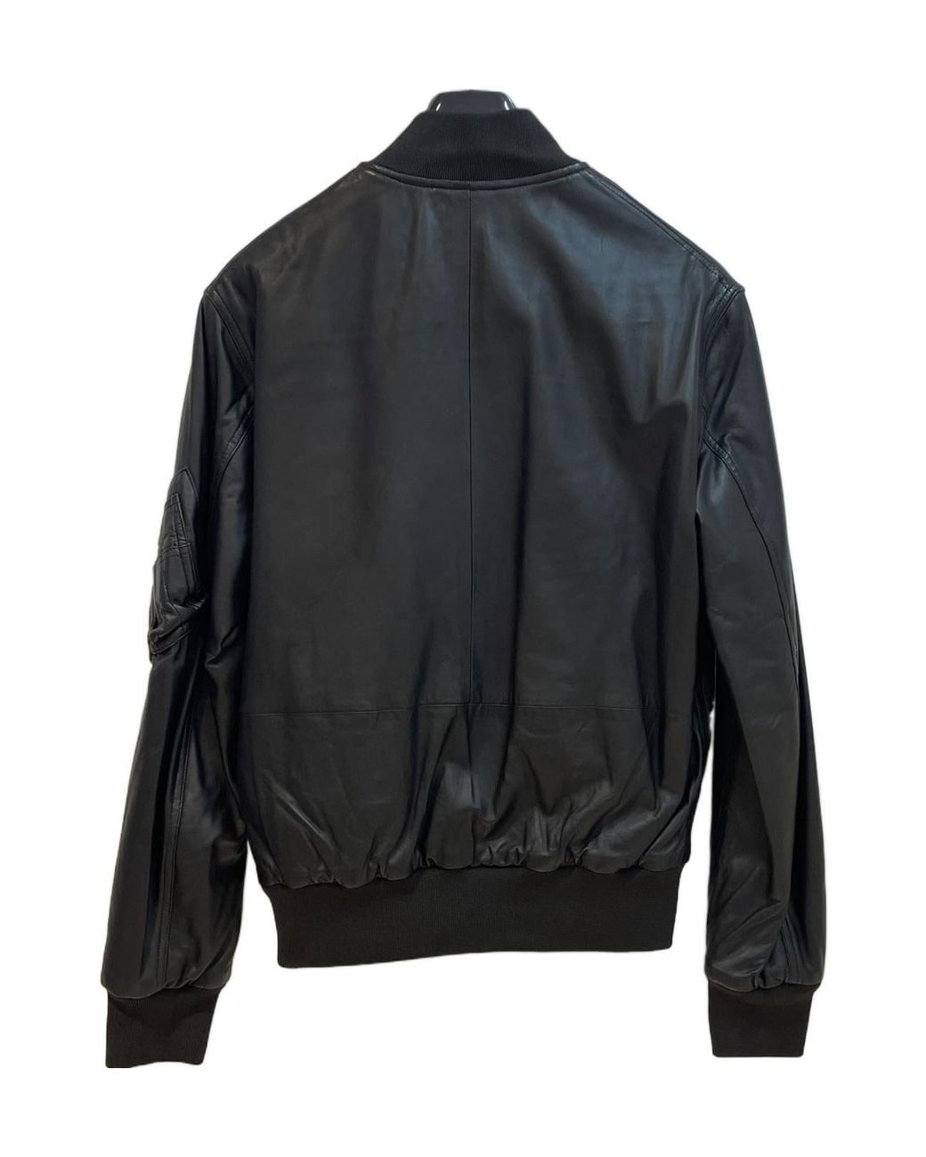 McQ Alexander McQueen Black Long-Sleeved Leather Jacket for men