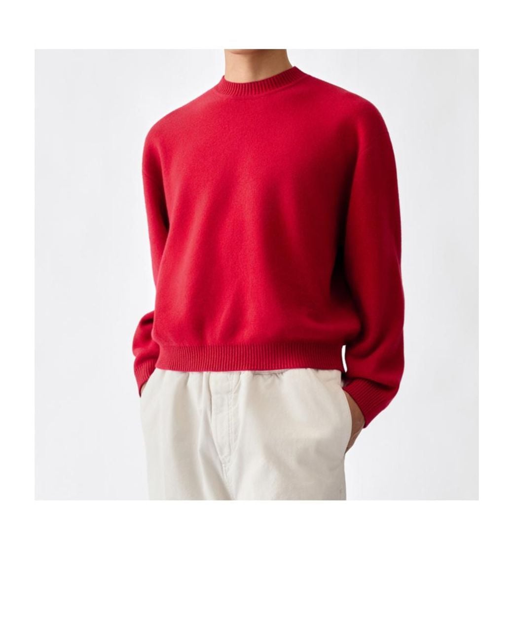 Jacquemus Red Regular Fit Crewneck Jumper for men