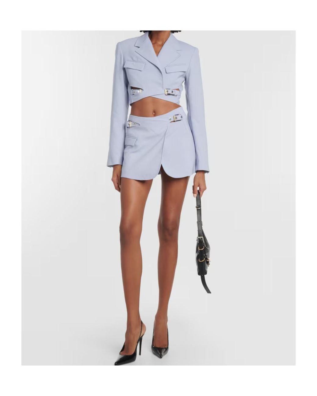Dion Lee Blue Button-Up Long Sleeve Suit Jacket