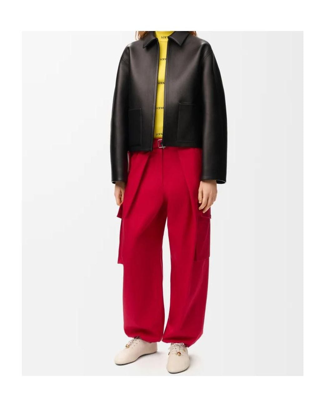 Loewe Red Belted Cargo Pants