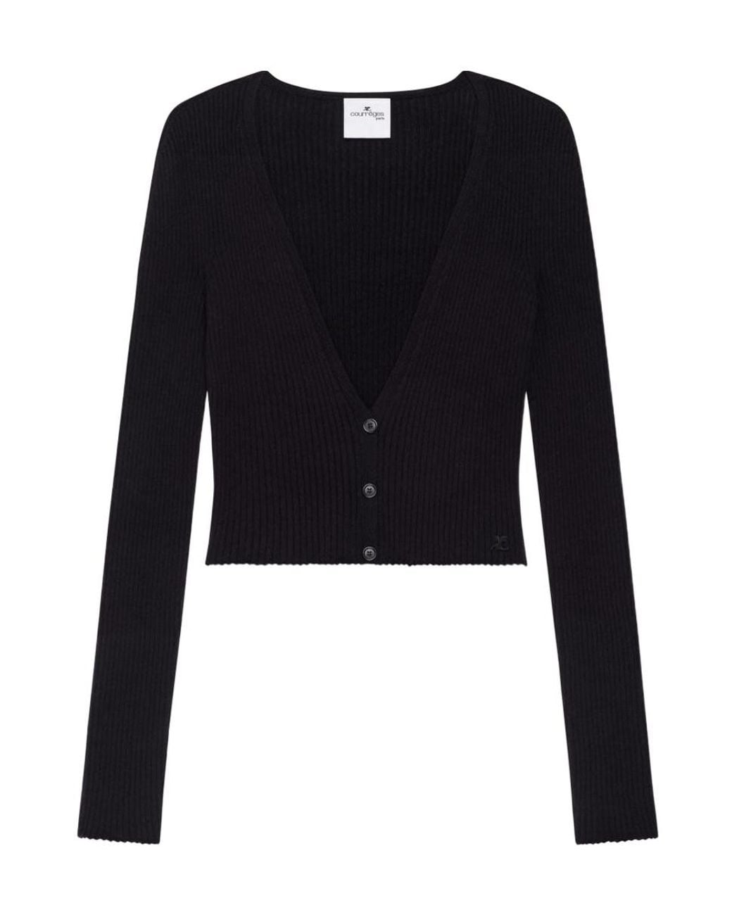 Courreges Black Courrèges Solar Light Rib Cardigan
