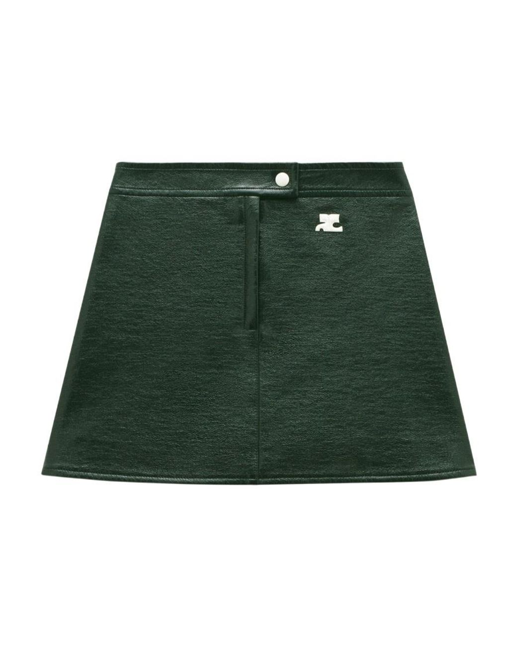 Courreges Green Courrèges Reedition Logo Patch Mini Skirt