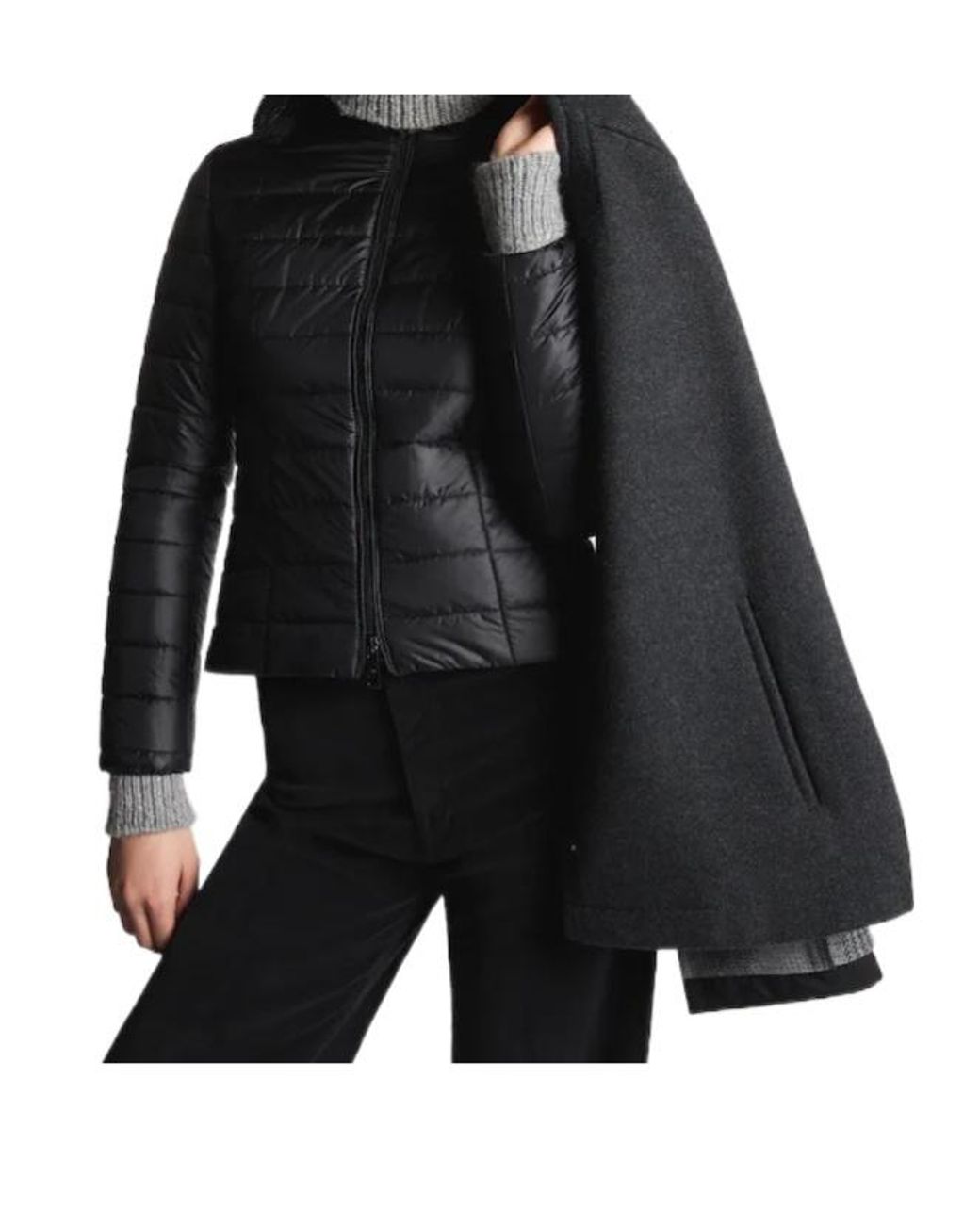 Fay Black Double-Face 3-In-1 Coat