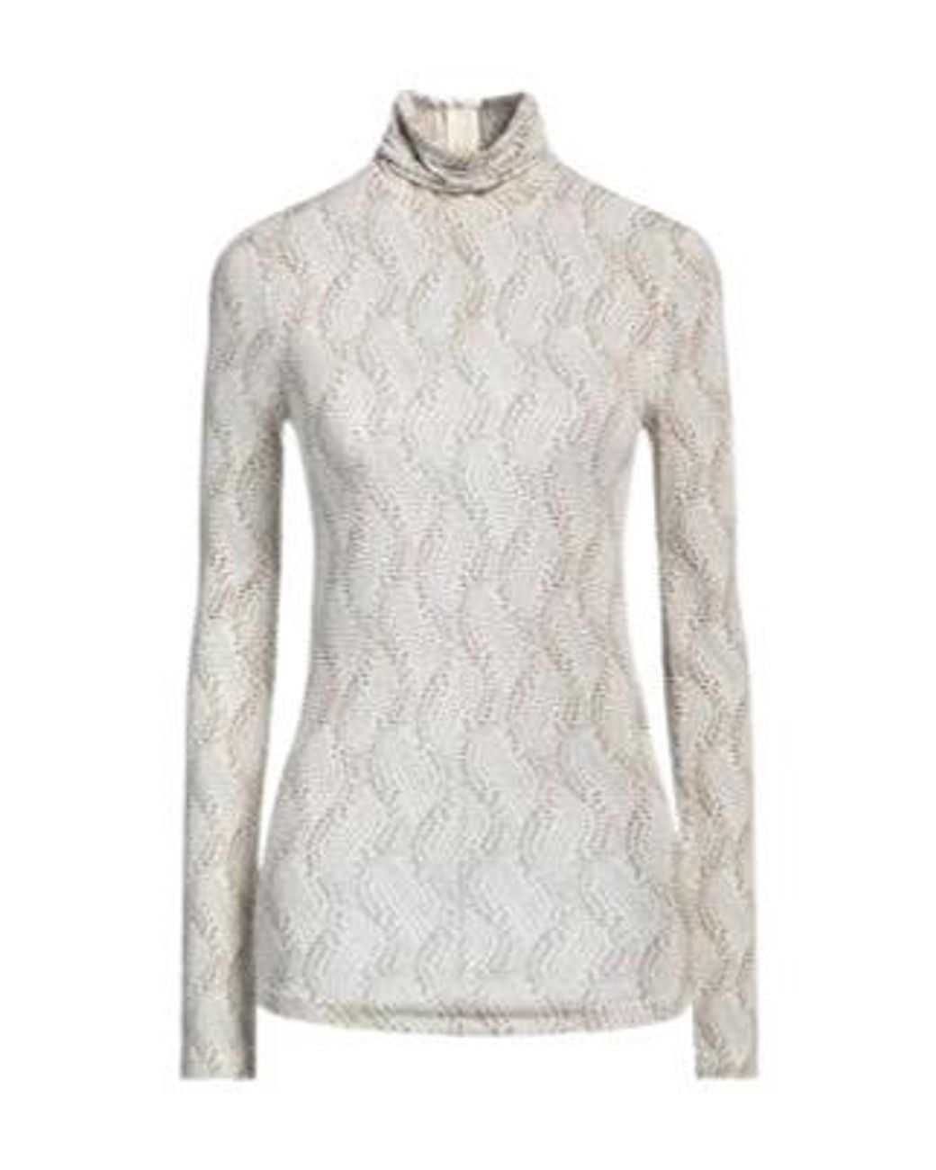 Isabel Marant White Turtleneck Long Sleeve Stretch Top
