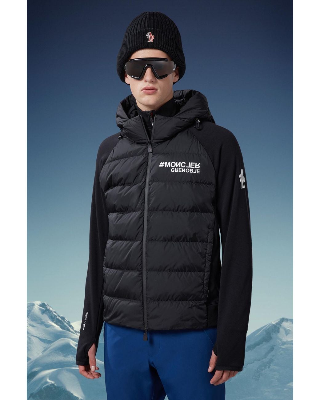 Moncler Black Grenoble Padded Zip-Up Hoodie for men