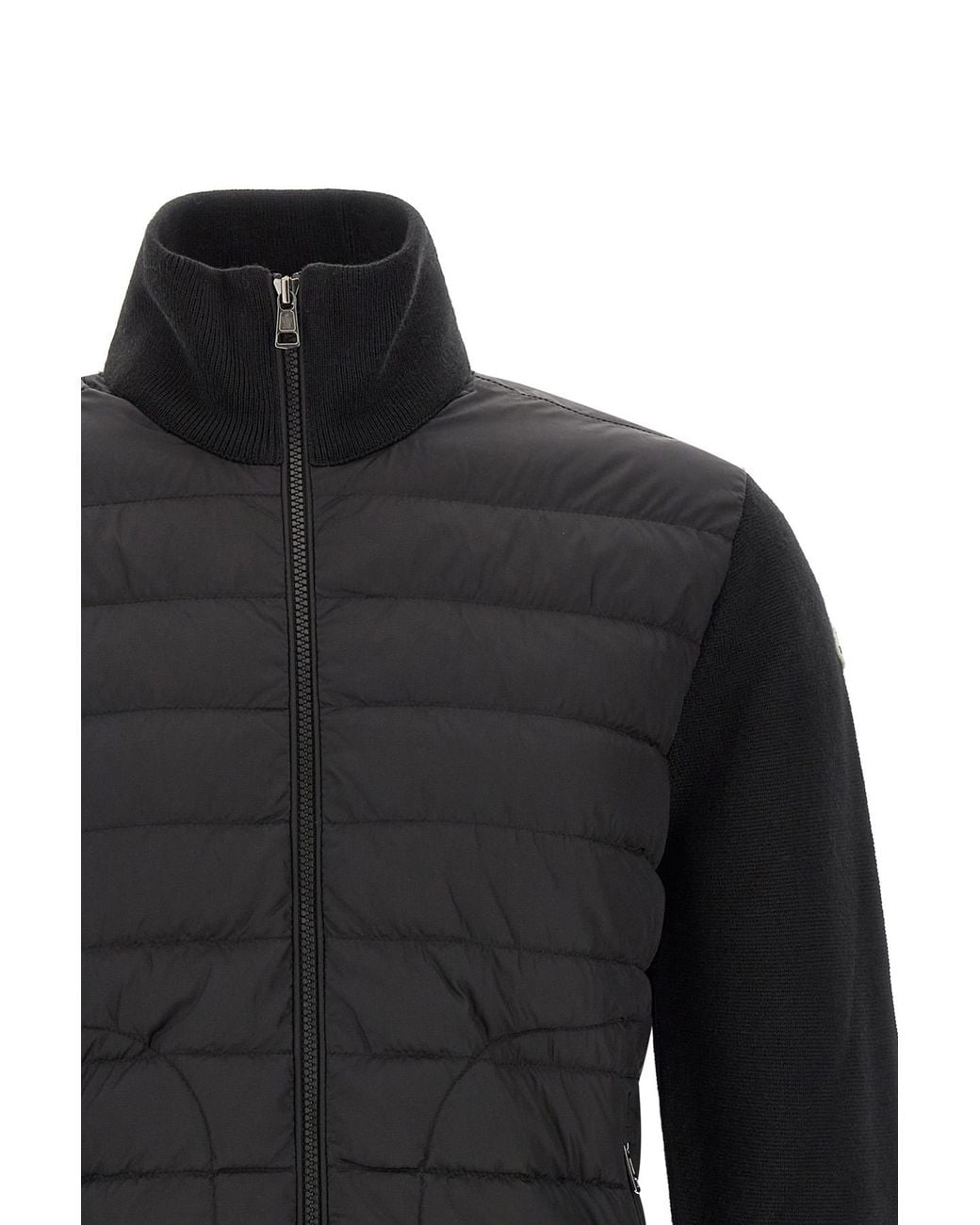 Moncler Black Padded Zip-Up Cardigan for men