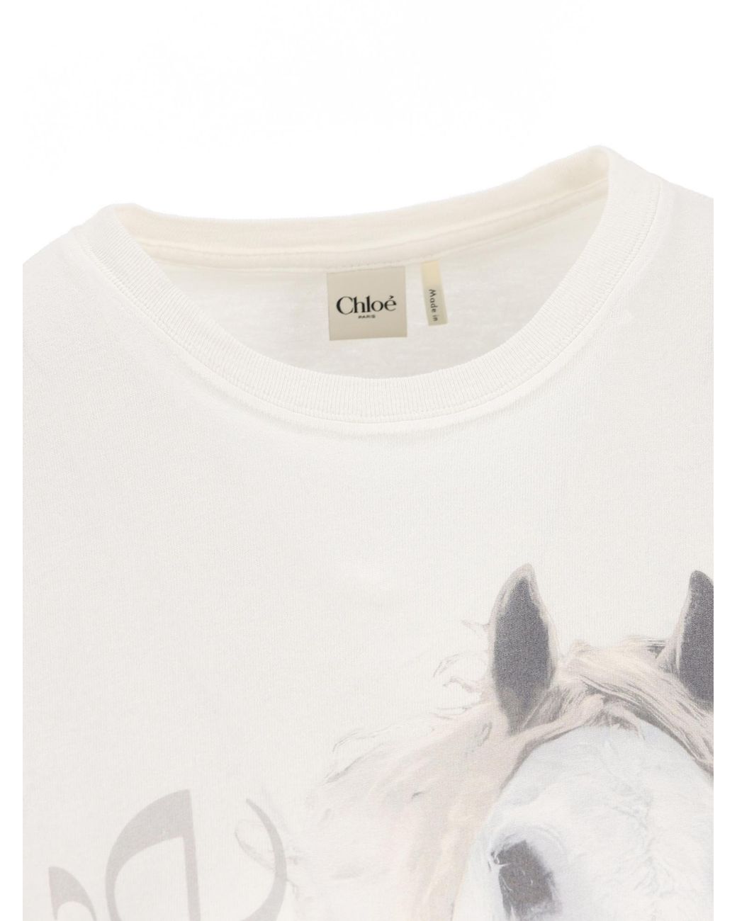 Chloé White Chloé Crew-Neck Jersey Logo T-Shirt