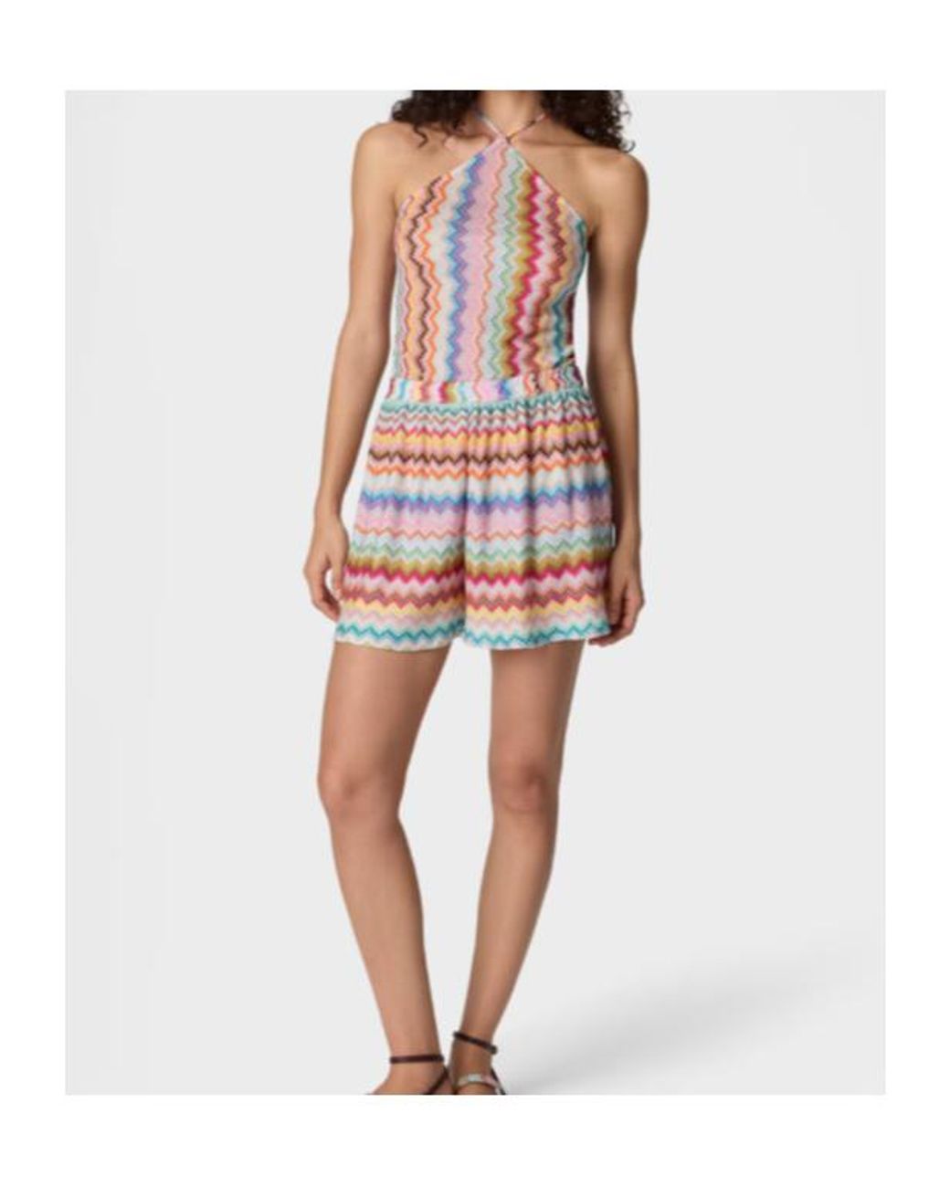 Missoni White Zigzag Pixel-Effect Pattern Jumpsuit