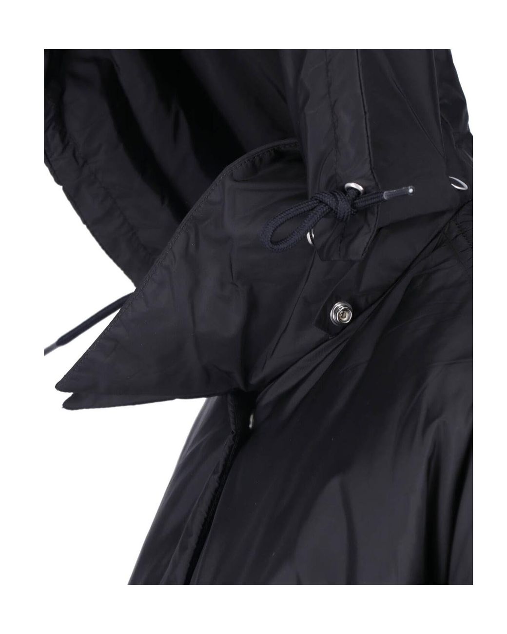 Prada Black Button-Up Hooded Jacket