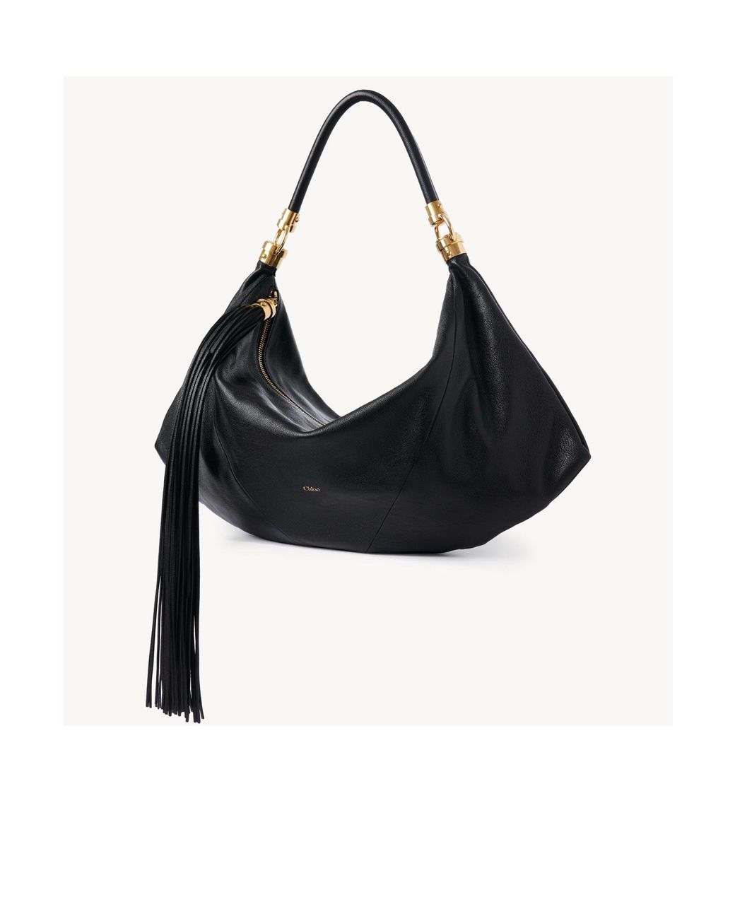 Chloé Black Chloé Logo Detailed Zipped Shoulder Bag