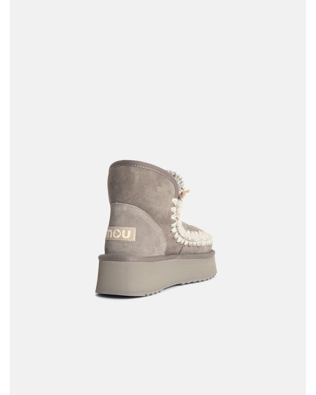 Mou Gray 50Mm Platform Braided Boots