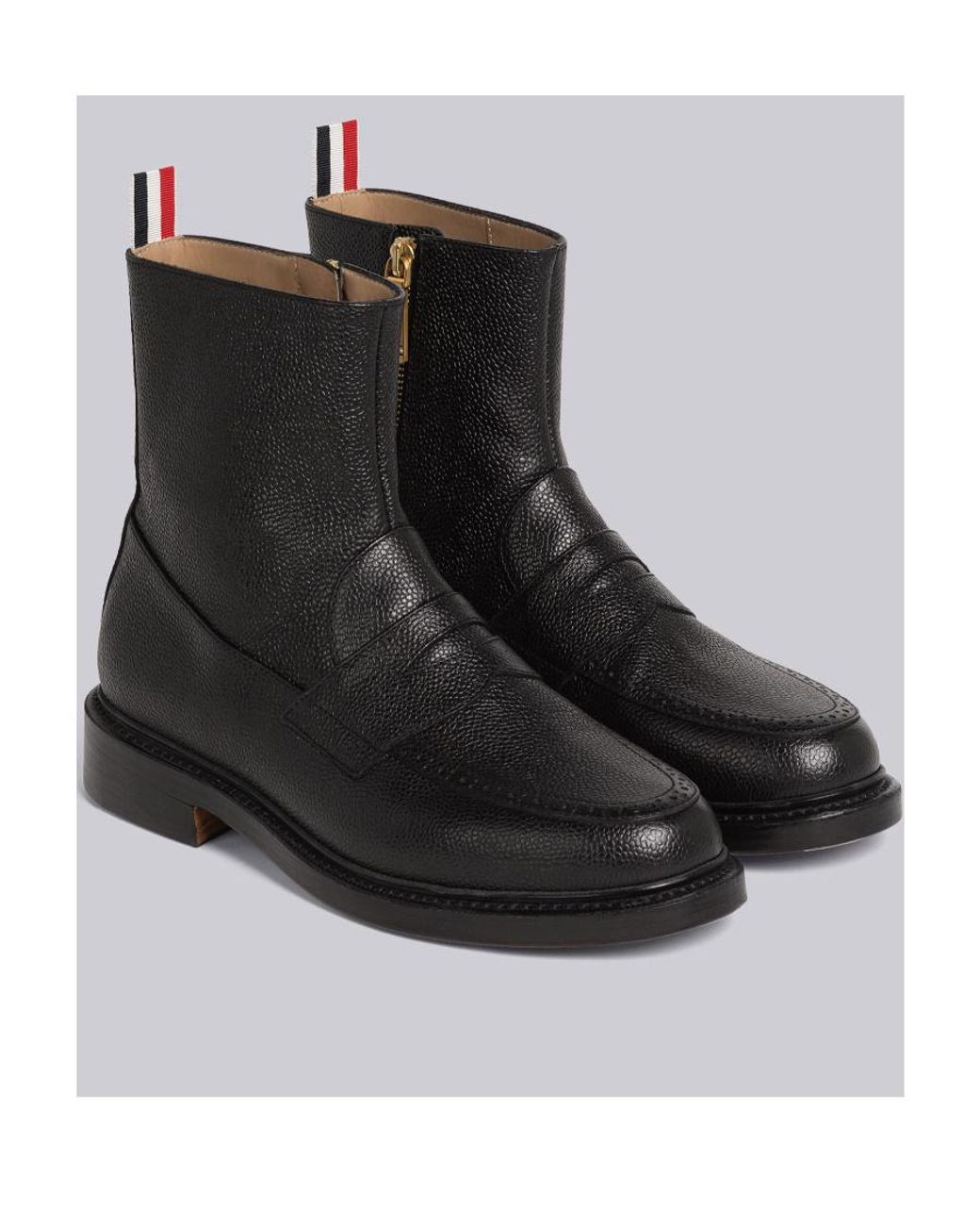 Thom Browne Black Ankle Leather Boots