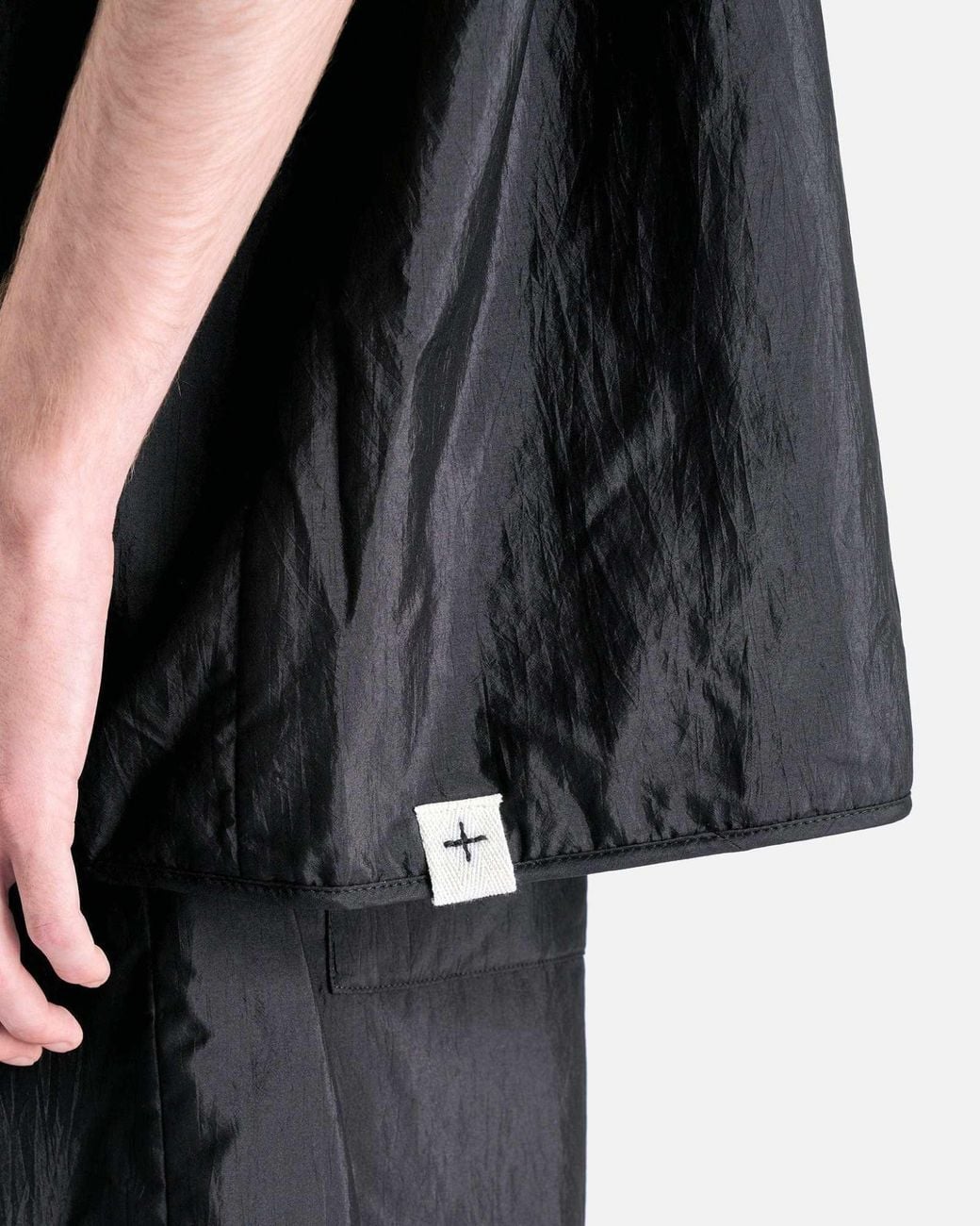 Jil Sander Black Half Front Zip Padded Shirt for men