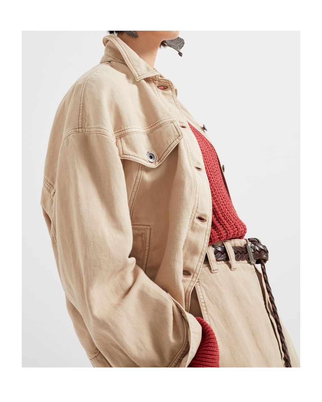 Brunello Cucinelli Natural Monili Jacket