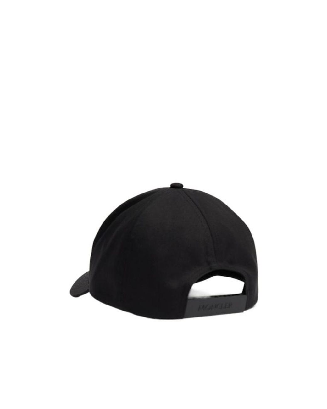 Moncler Black Logo Cotton Gabardine Baseball Cap for men