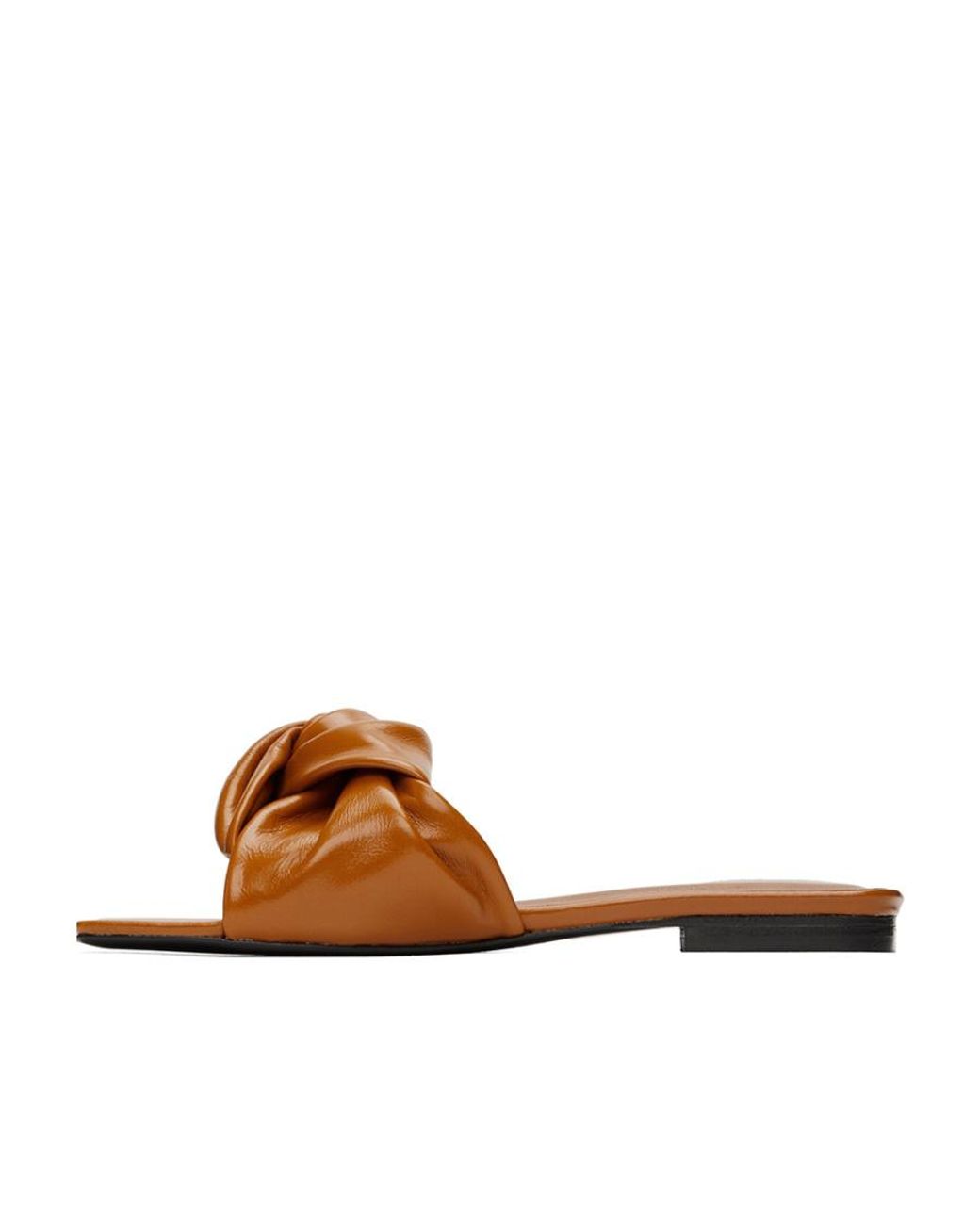By Far Brown Lima Knot-Detailed Slip-On Sandals