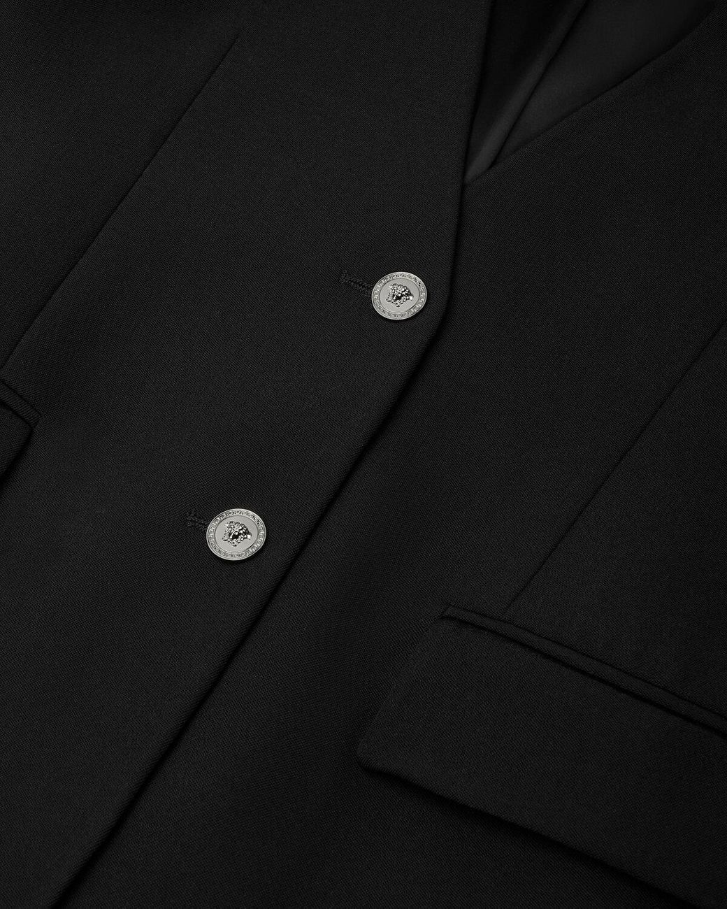 Versace Black Single-Breasted Tailored Blazer