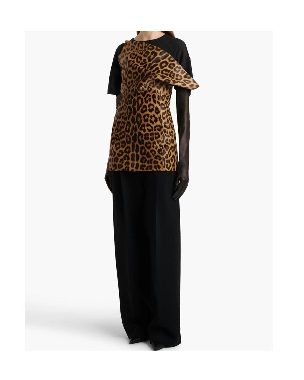 Khaite Brown Corinne Leopard Printed Top
