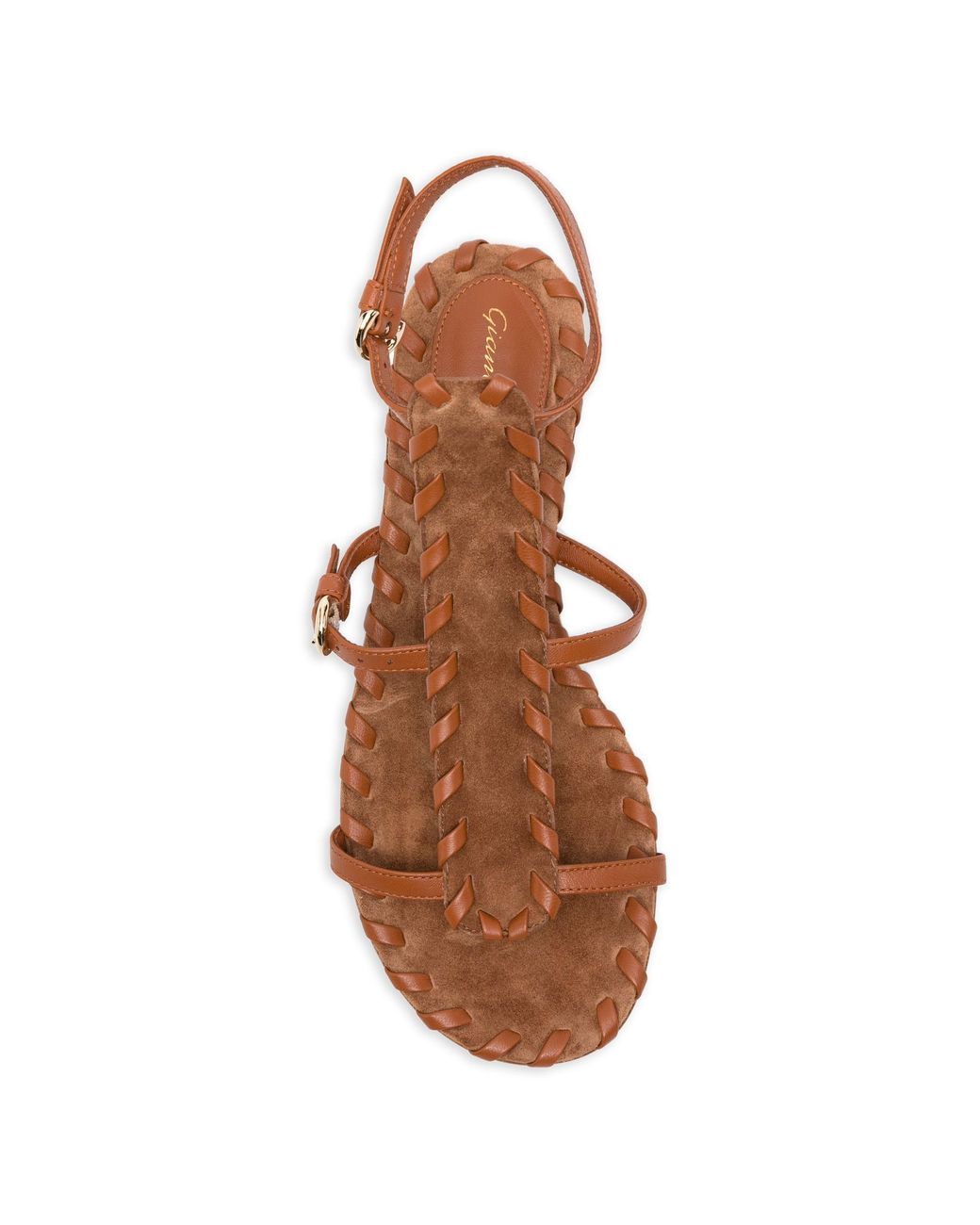 Gianvito Rossi Brown Braided-Trim Sandals