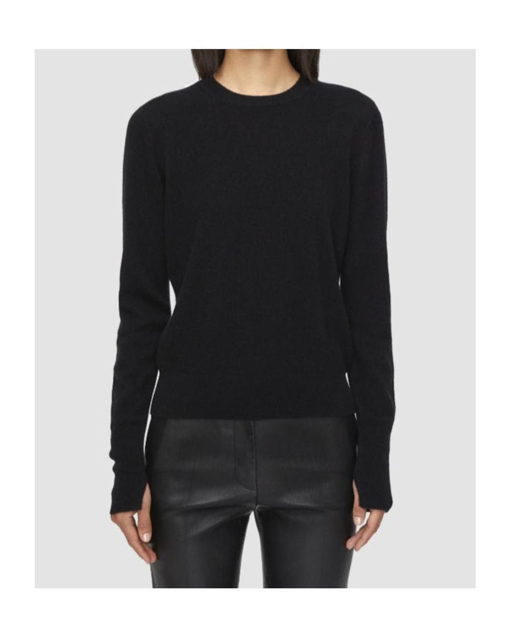 Joseph Black Light Pure Cashmere Round Neck Jumper