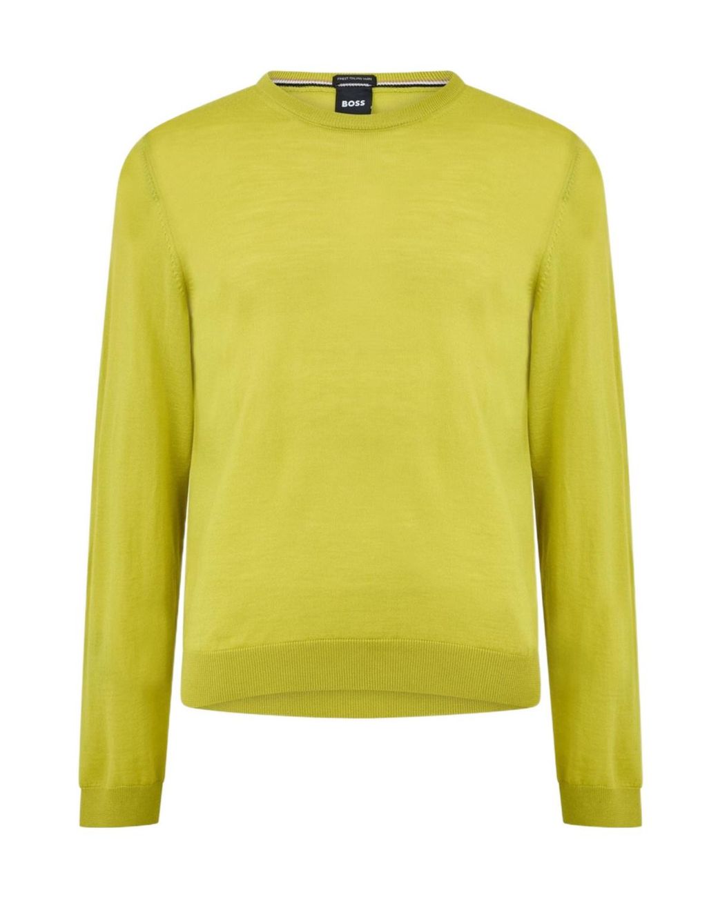 Boss Yellow Leno Knit Jumper for men