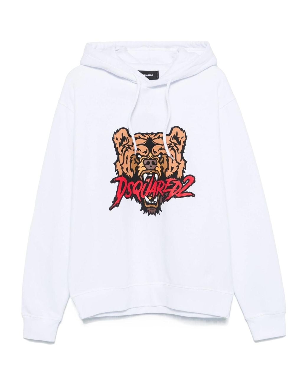 DSquared² White Bear Logo Cool Fit Hoodie Sweatshirt for men