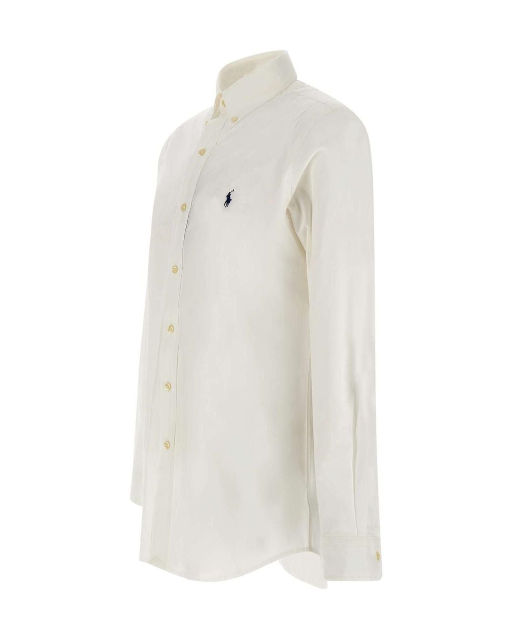 Polo Ralph Lauren White Pony Embroidered Poplin Shirt for men