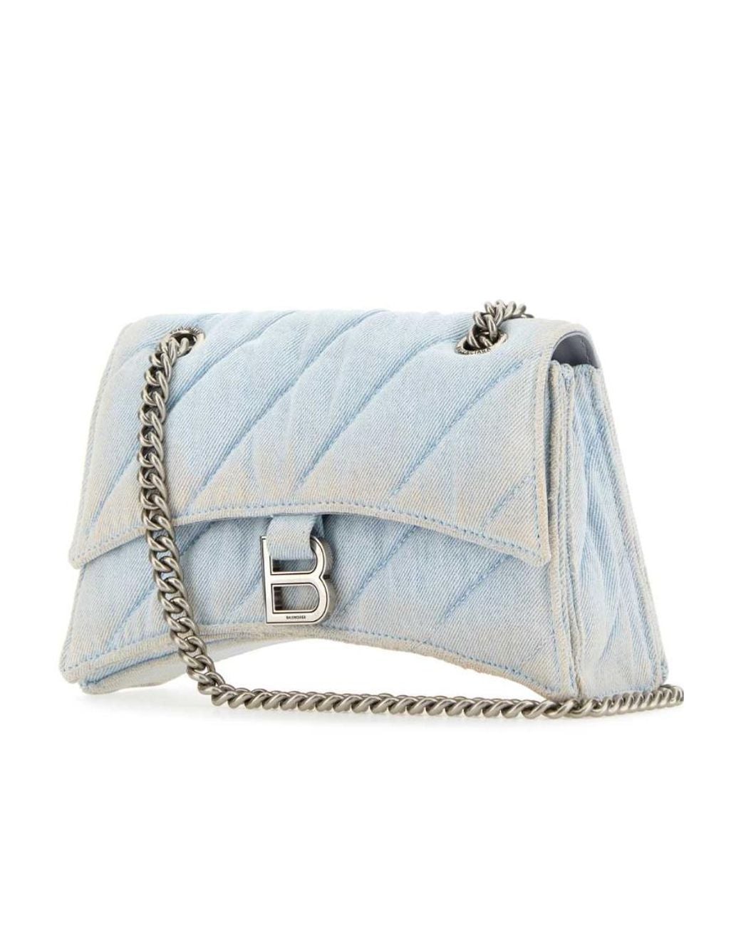 Balenciaga Blue Denim Crush S Shoulder Bag