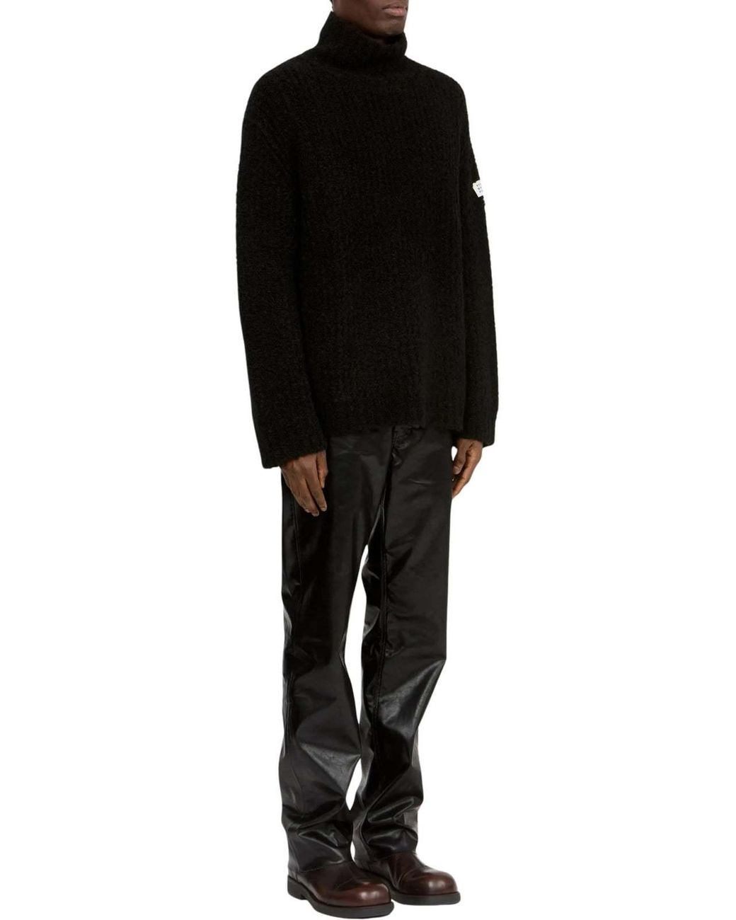 MM6 by Maison Margiela Black Turtleneck Jumper for men