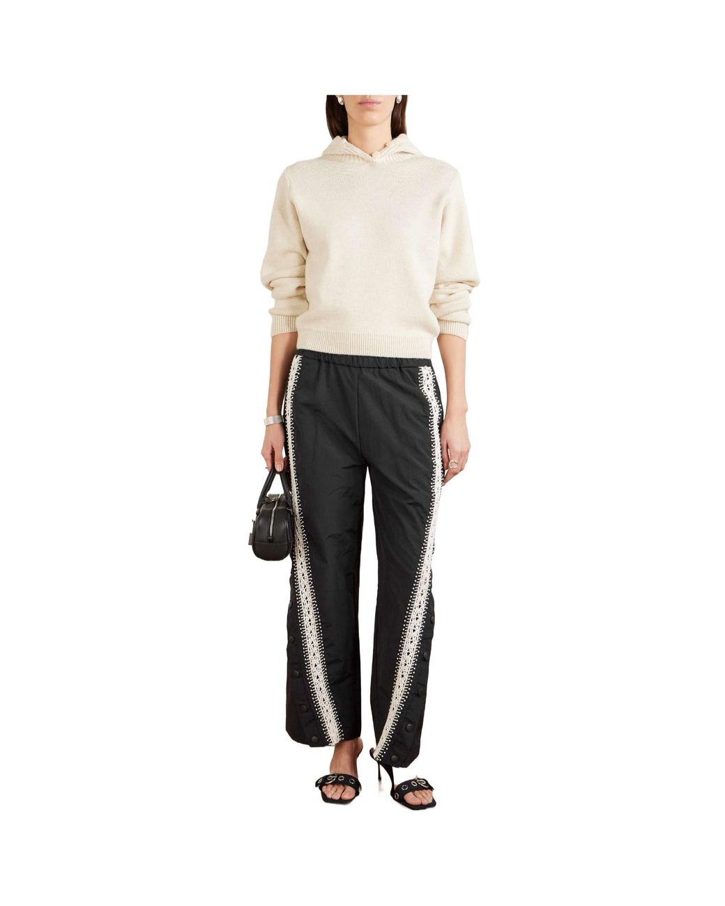 Sea Black Alberta Embellished Shell Track Pants