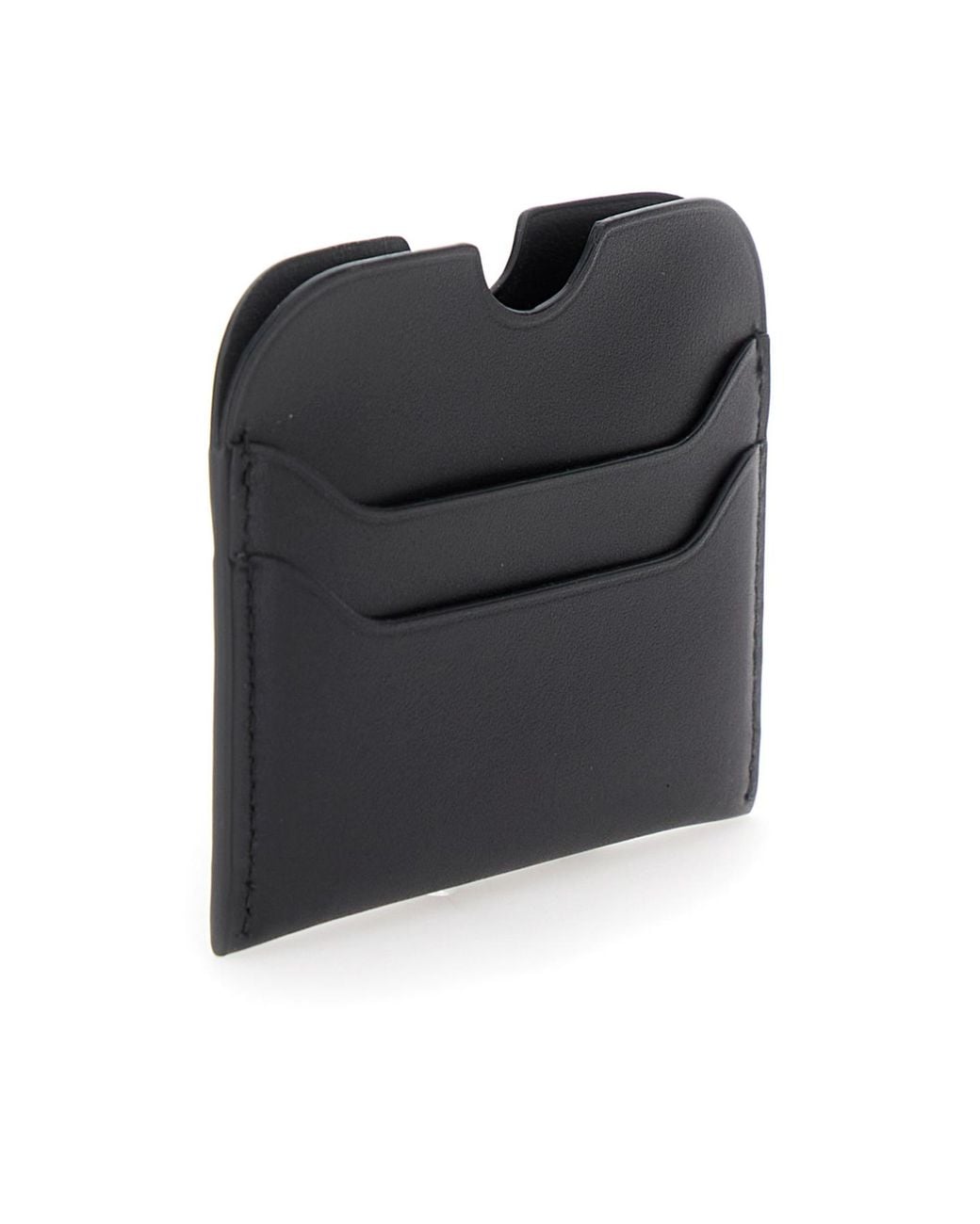 Acne Black Logo Detailed Open Top Cardholder for men