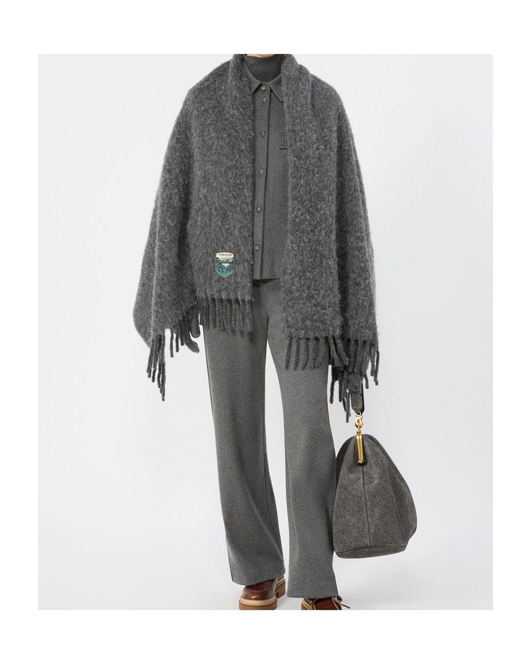 Weekend by Maxmara Gray Wkdagiate Micro Jacquard Jersey Jacket