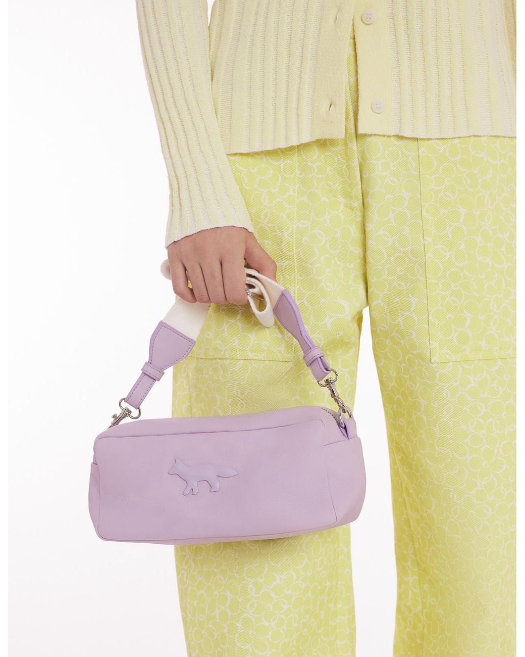 Maison Kitsuné Purple Fox Patch Shoulder Bag