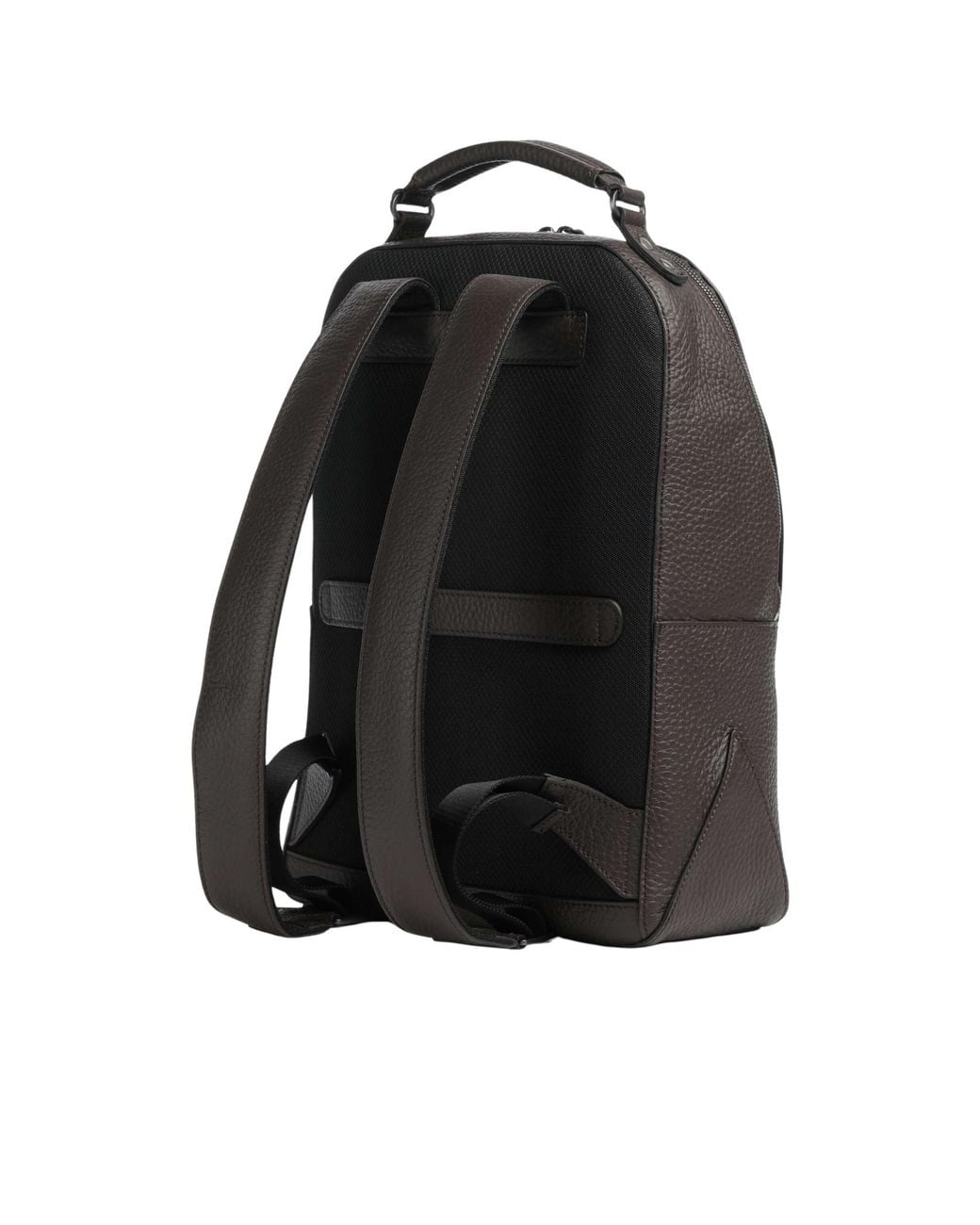 The Bridge Black Manfredi Pebbled Leather Backpack