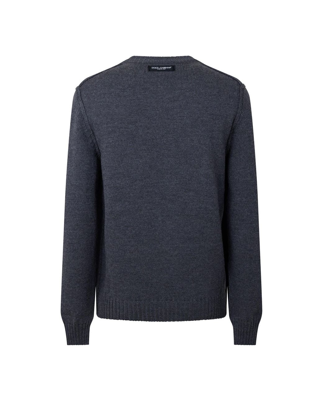Dolce & Gabbana Blue Longsleeve Plain Knit Sweater for men