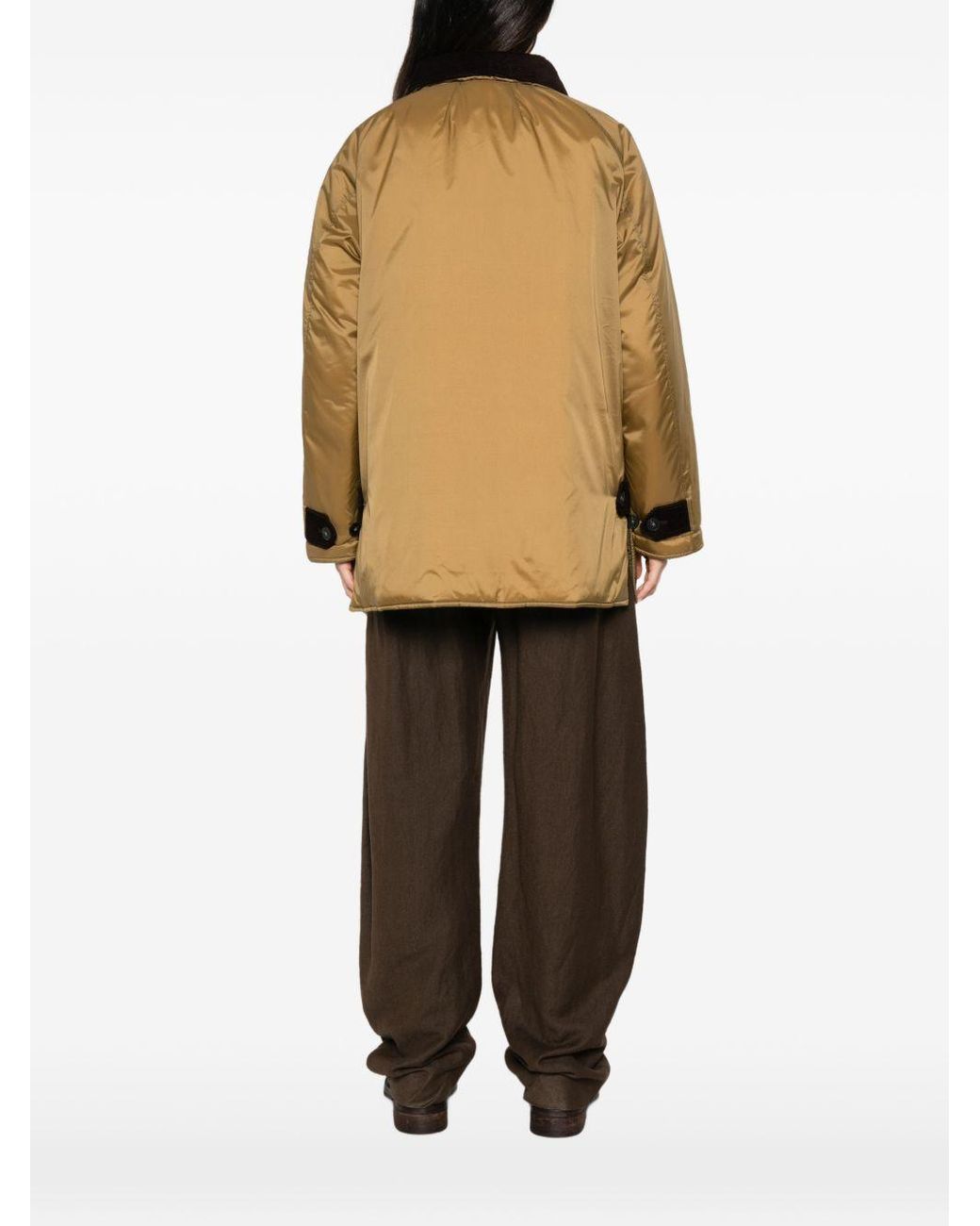 Forte_forte Natural Corduroy-Collar Buttoned Coat