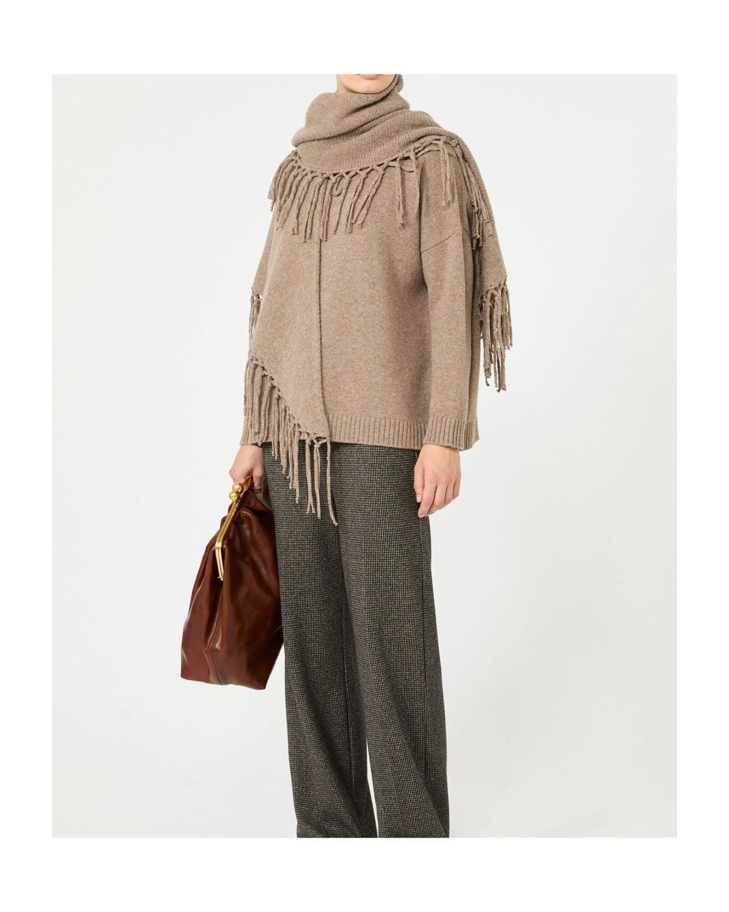 Weekend by Maxmara White Fringed Wool Shawl