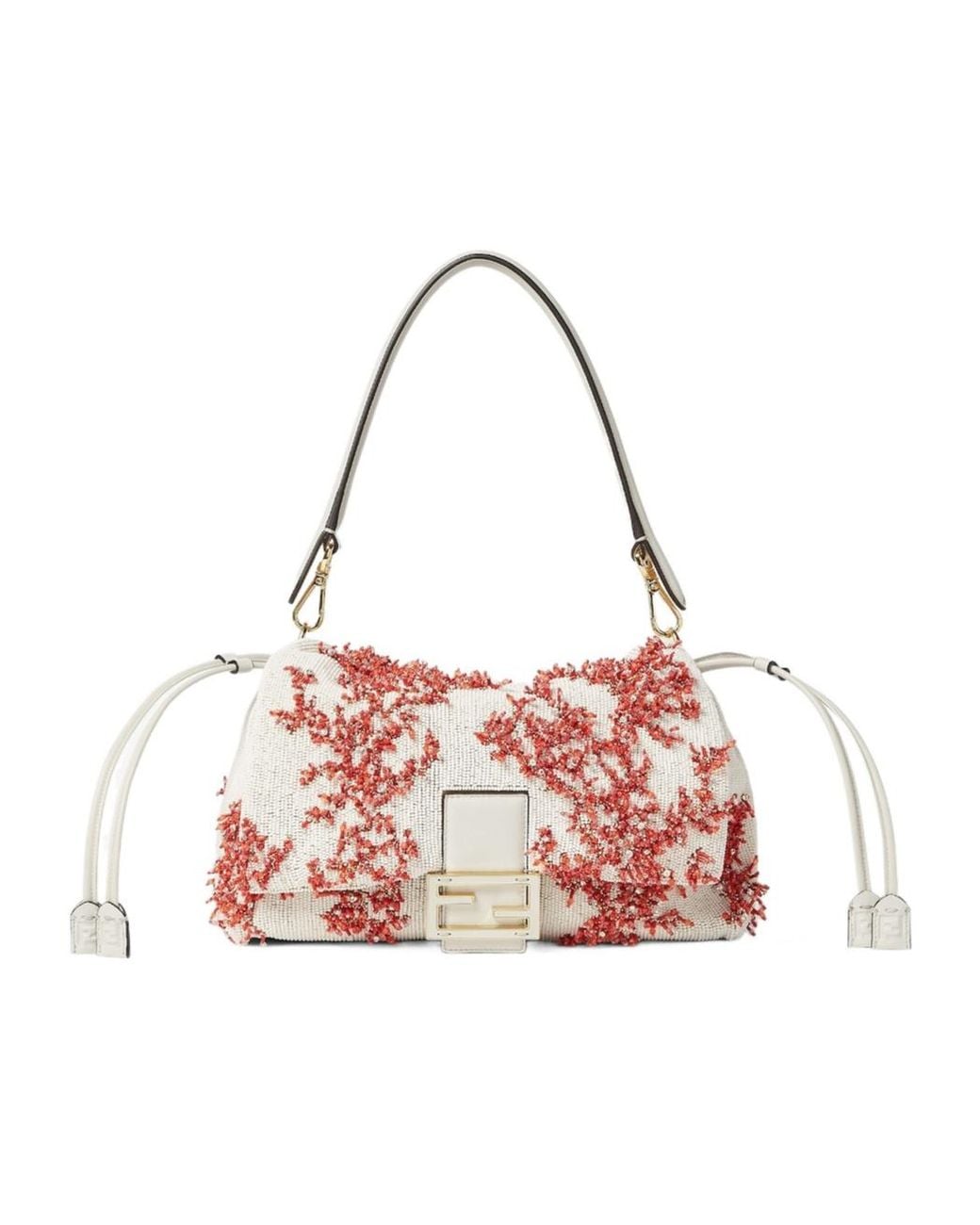 Fendi Pink Sea Garden Coral And Camellia Embroidered Bag