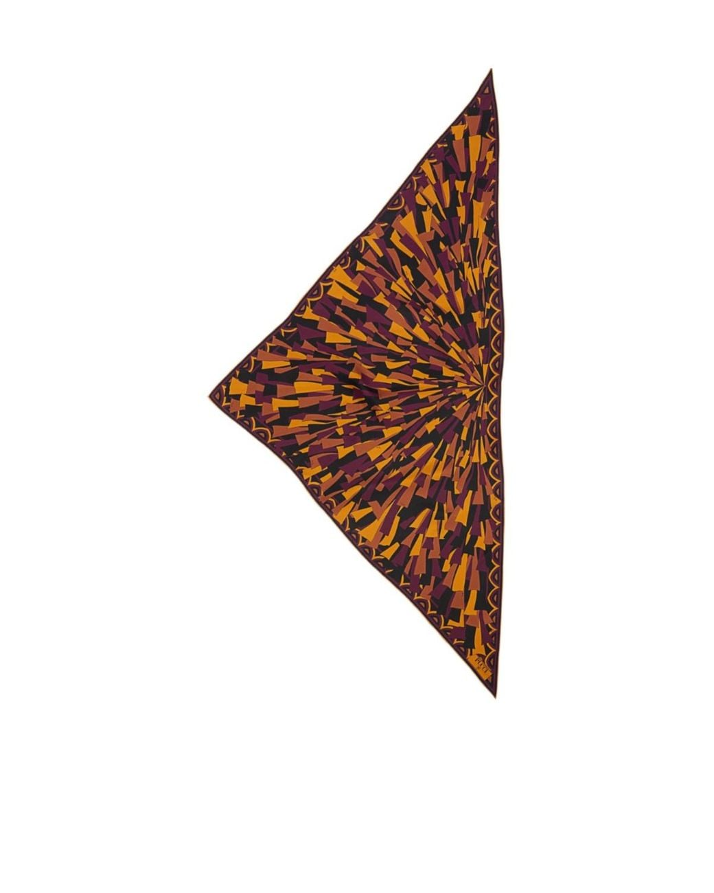 Emilio Pucci Brown Baiadera Print Silk Triangle Scarf