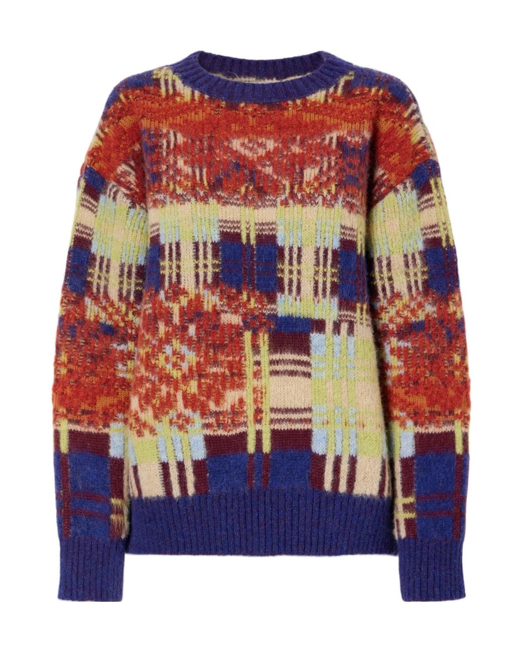 Dries Van Noten Blue Merino And Wool-Blend Sweater