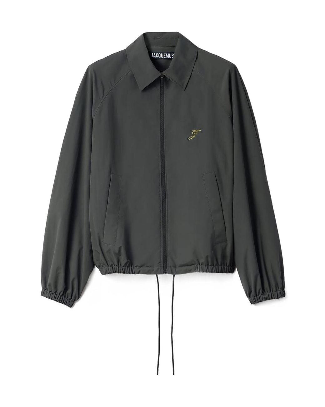Jacquemus Gray Logo Detailed Zip-Up Jacket for men