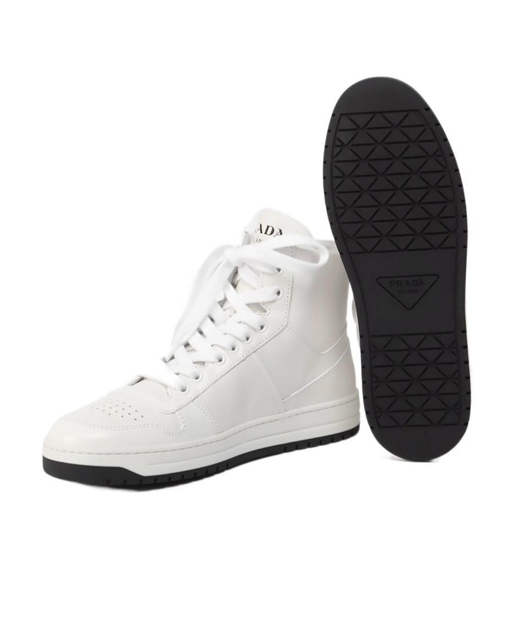 Prada White High-Top Leisure Sneakers