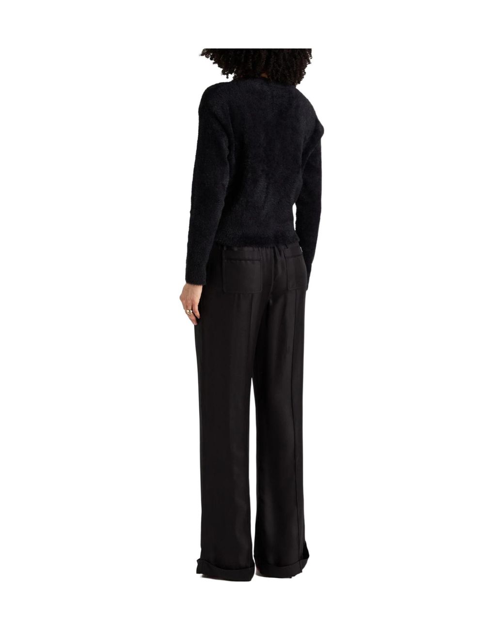 Balenciaga Black Solid Color Knitted Top