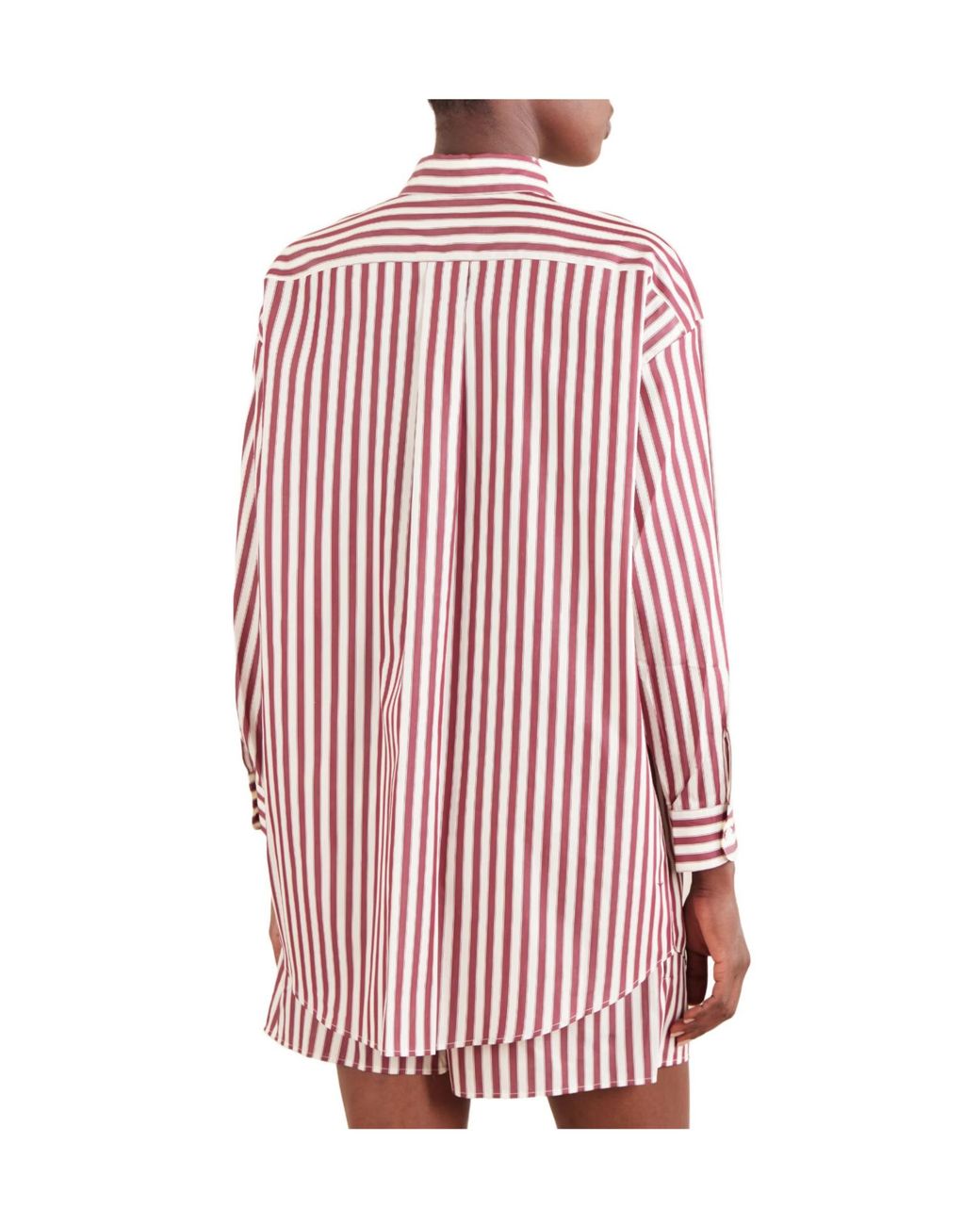 Eres Red Sir Striped Cotton-Poplin Pajama Shirt