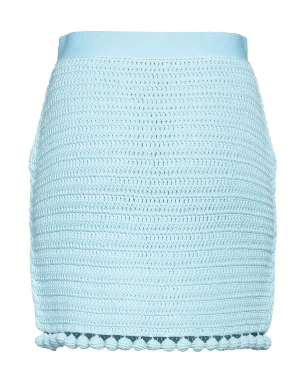 Burberry Blue Solid Color Knit Midi Skirt