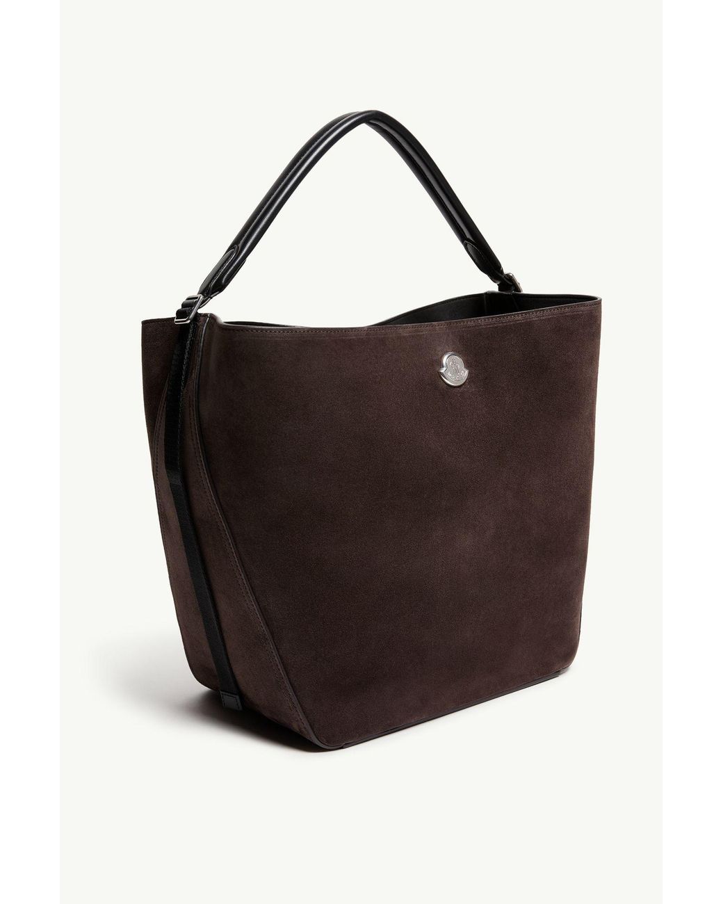 Moncler Black Carlo Suede Shoulder Bag