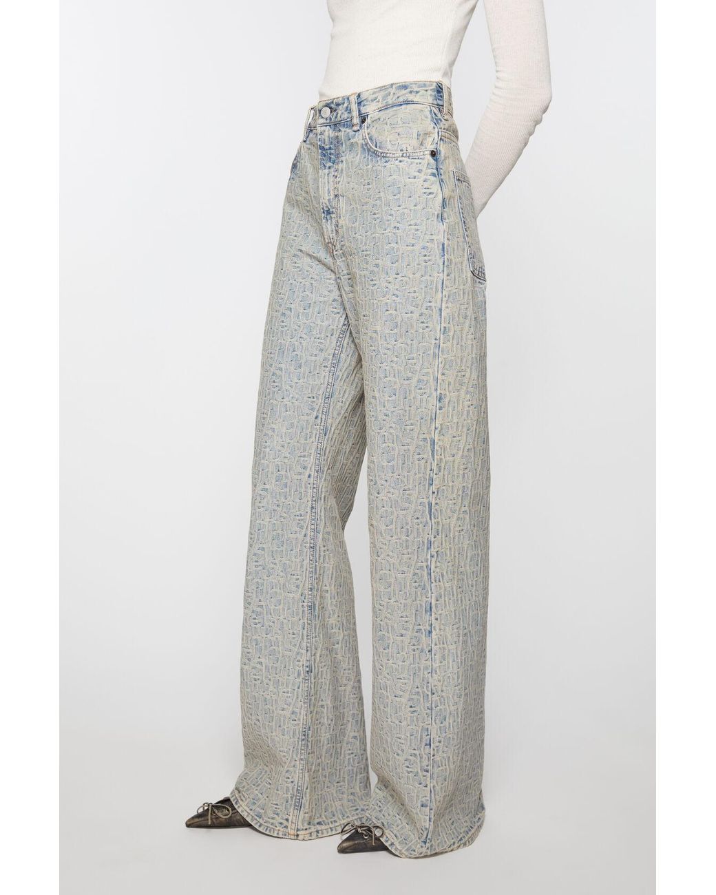 Acne Gray Logo-Patch Denim Jeans