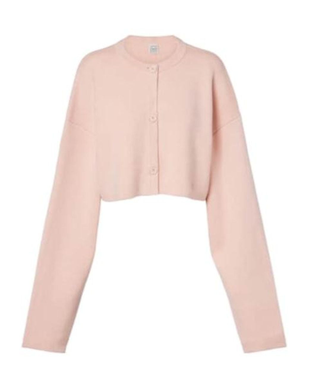 Totême Pink Cropped Wool-Blend Cardigan